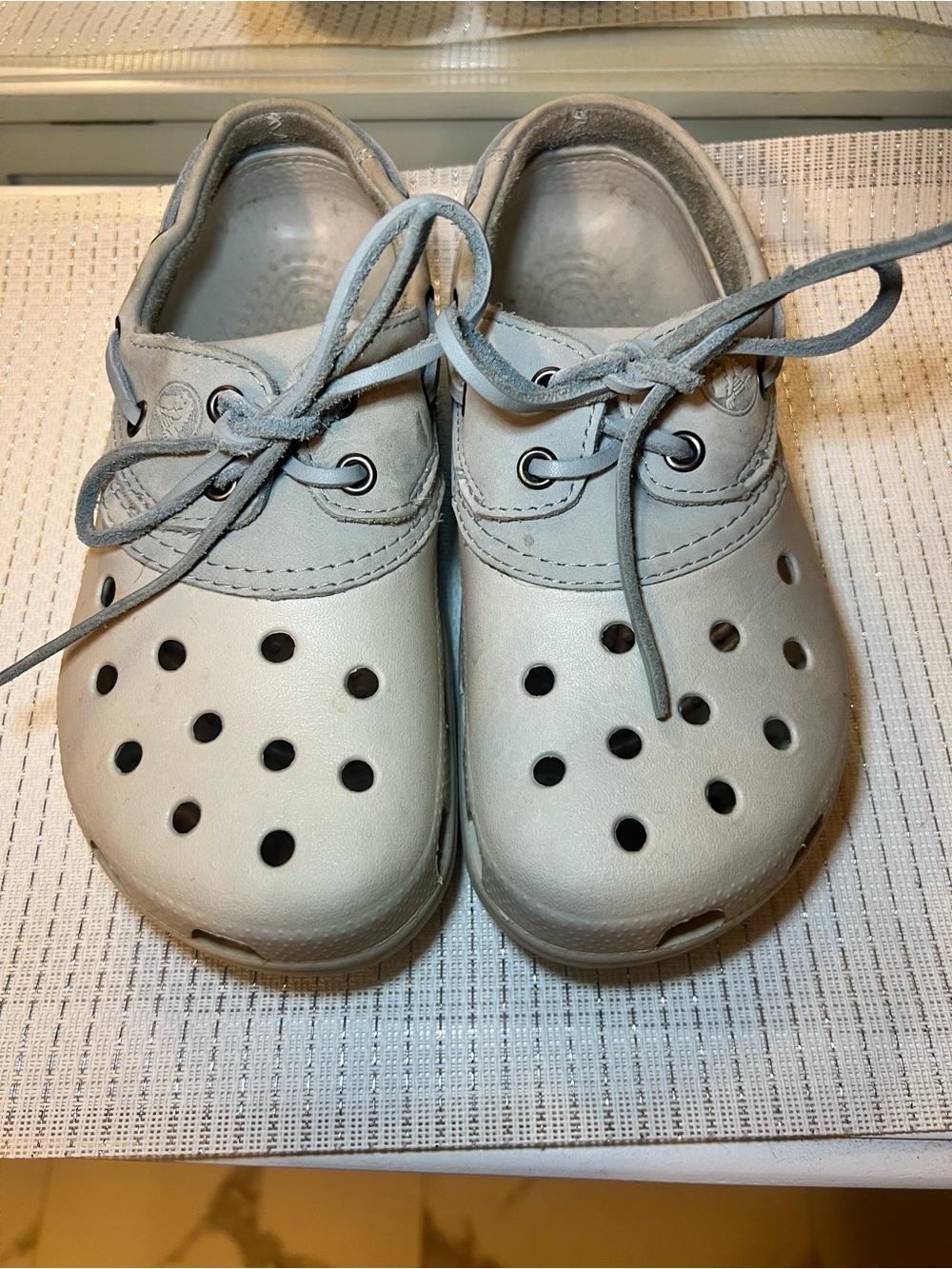 RARE Vintage Crocs Islander Leather Top Lace-Up Boat Shoes